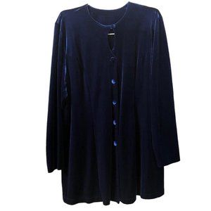 Velvet blue cardigan dress